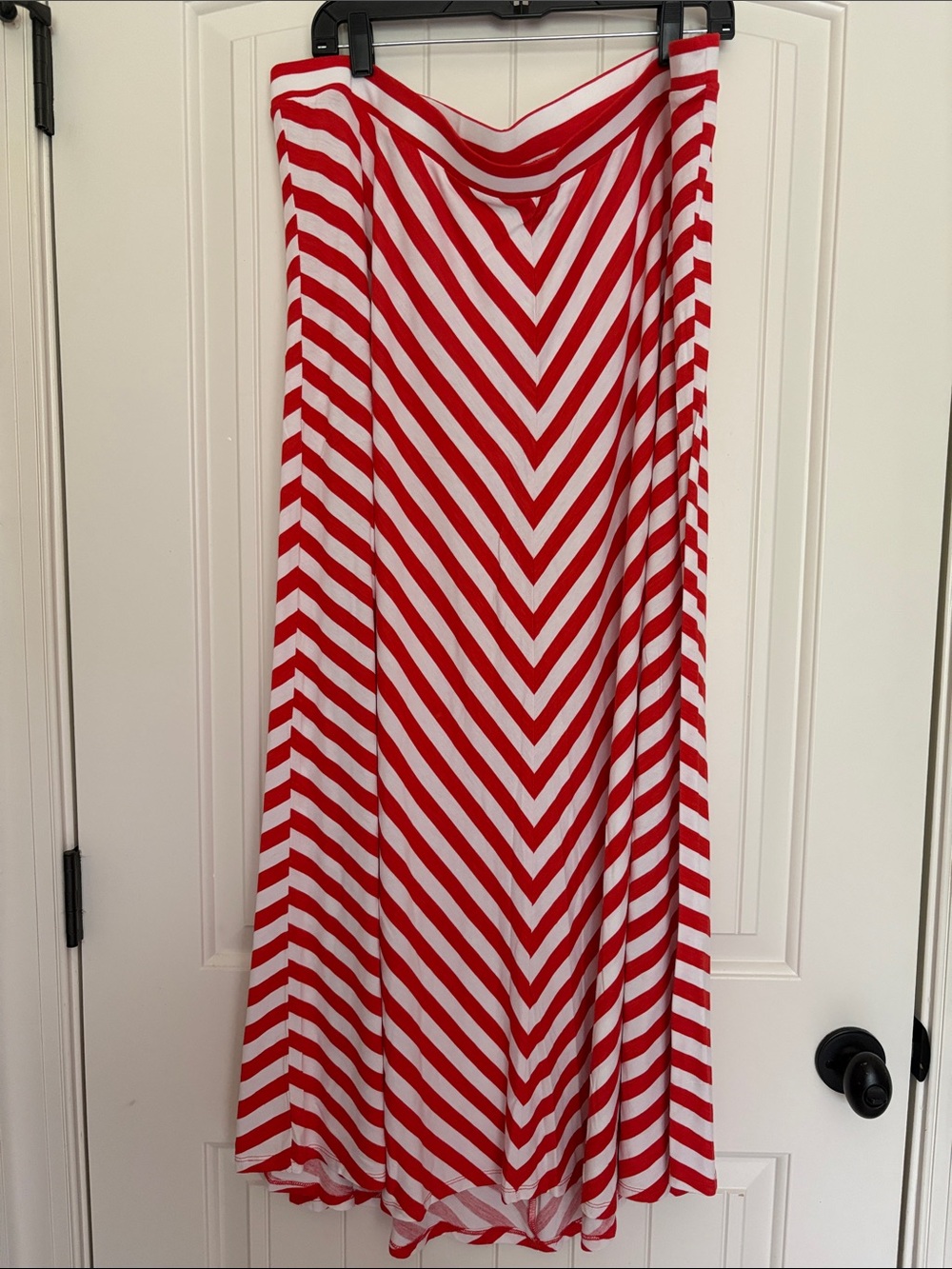 Lane Bryant Orange and White Striped Maxi Skirt